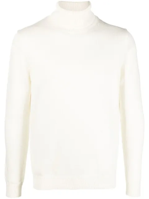 Roberto Collina ribbed hem roll-neck sweater Neutrals RM02203