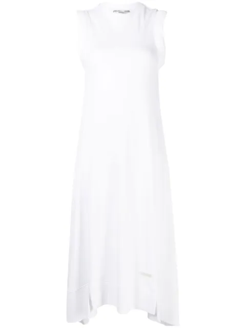 Stella McCartney logo-patch detail tank dress White 6J00493SPW75