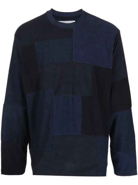 White Mountaineering slouchy paneled jumper Blue SS22WM2271522