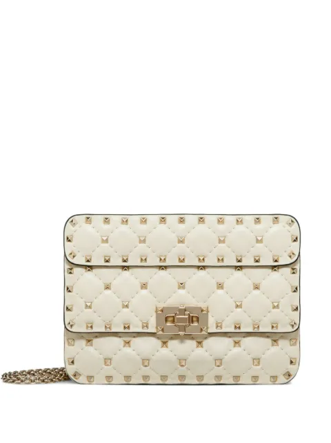 Valentino Garavani small nappa Rockstud spike bag Neutrals WB0123NAP