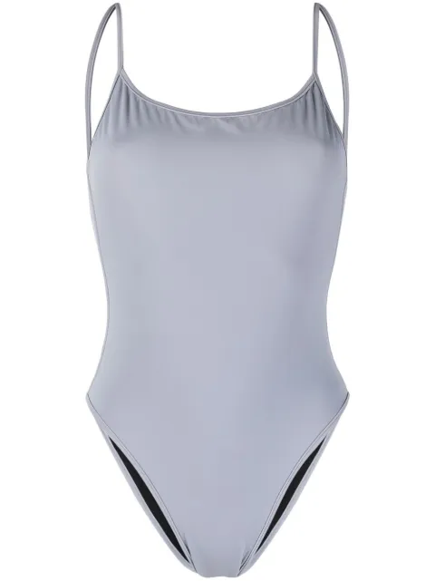Manokhi scoop-neck open-back one-piece Grey AW22MANO338ST6GREY