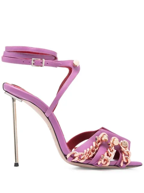 HARDOT chain-detail heeled sandals Purple HQHER12N