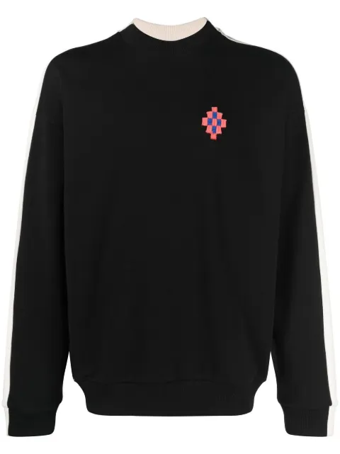 COUNTY OF MILAN Cross-patch cotton sweatshirt Black CMBA097F22FLE0011004