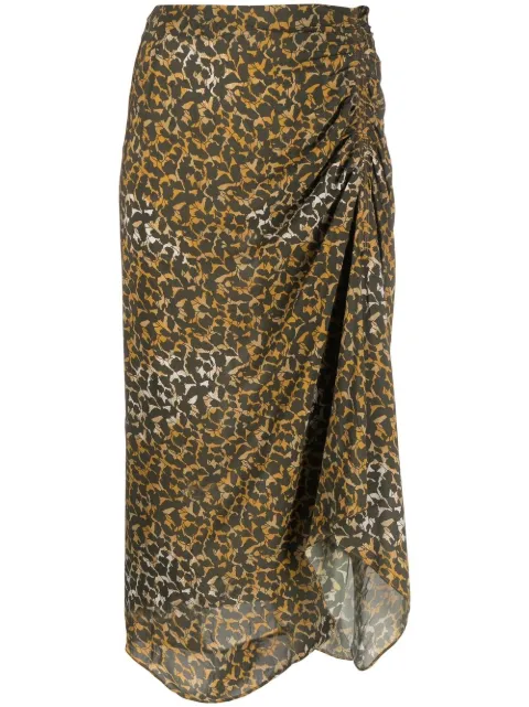 MARANT ÉTOILE Azaria floral-print draped skirt Green JU143422A035E
