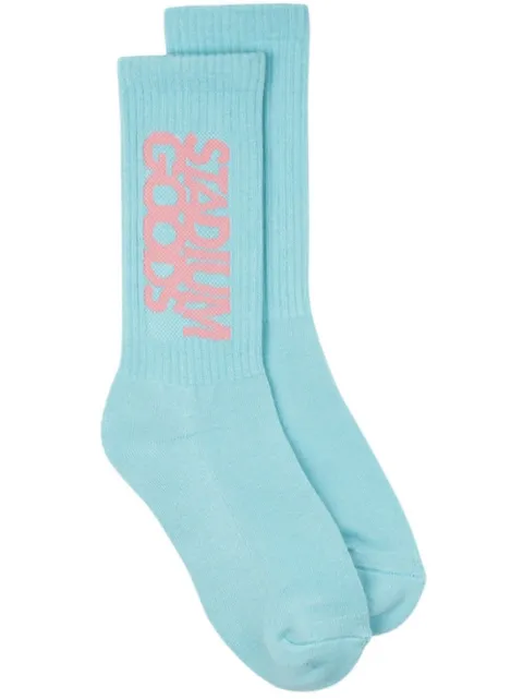 STADIUM GOODS® ribbed logo "Lake Blue" socks Blue SGS0462