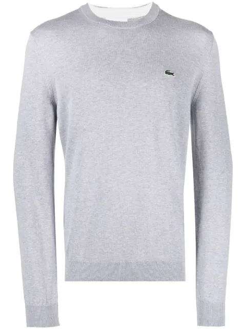Lacoste logo-patch crew neck sweater Grey AH1985