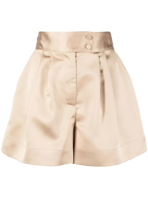 STYLAND high-waisted satin-finish shorts Gold FW22232C281