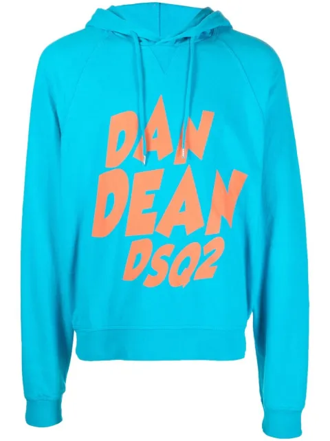 DSQUARED2 logo drawstring hoodie Blue S74GU0626S25554