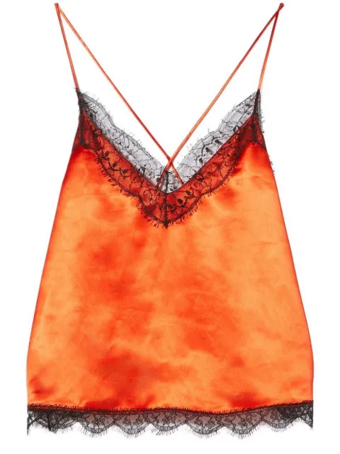 PUCCI lace-embroidered camisole top Orange 2UUP012U626