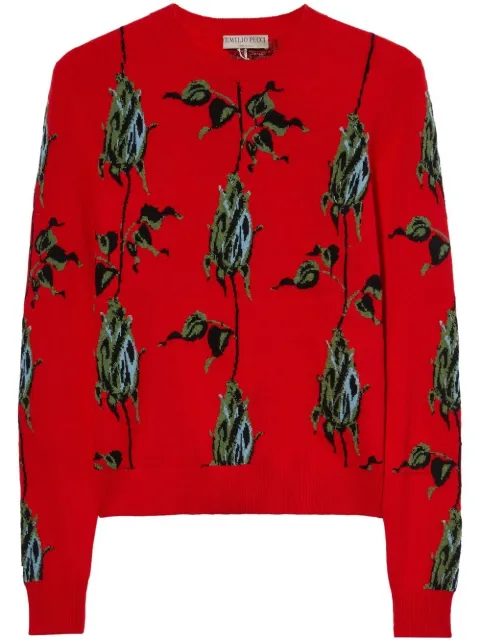 PUCCI floral woollen jumper Red 2UKM052U953023