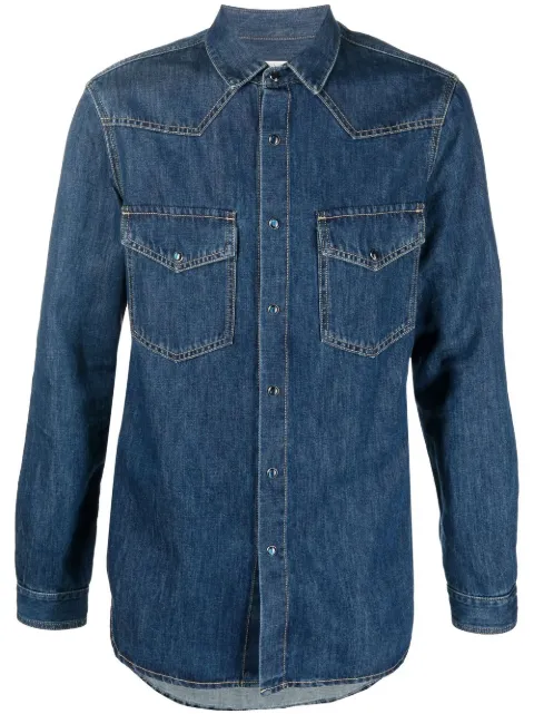 Valentino Garavani long-sleeve denim shirt Blue VDB01S8L2