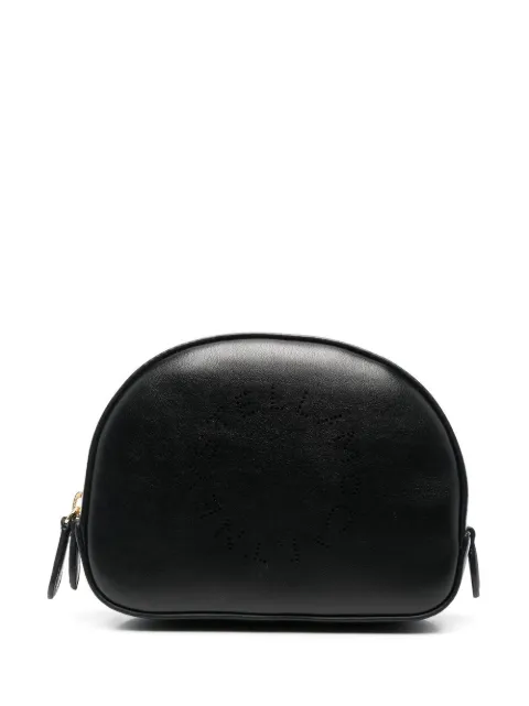 Stella McCartney perforated logo-detail makeup bag Black 7P0013W8542