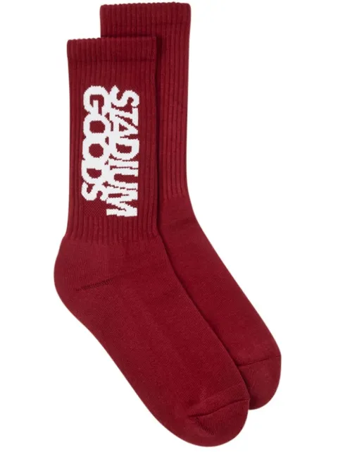 STADIUM GOODS® ribbed logo "Dark Rose" socks Red SGS0453