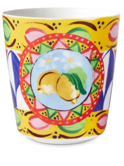 Dolce & Gabbana Carretto-print porcelain glass Yellow TCB022TCA07