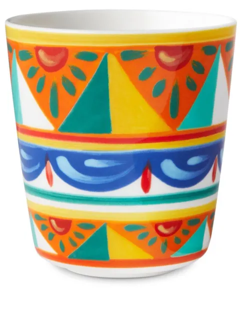 Dolce & Gabbana geometric-pattern porcelain glass Orange TCB022TCA01