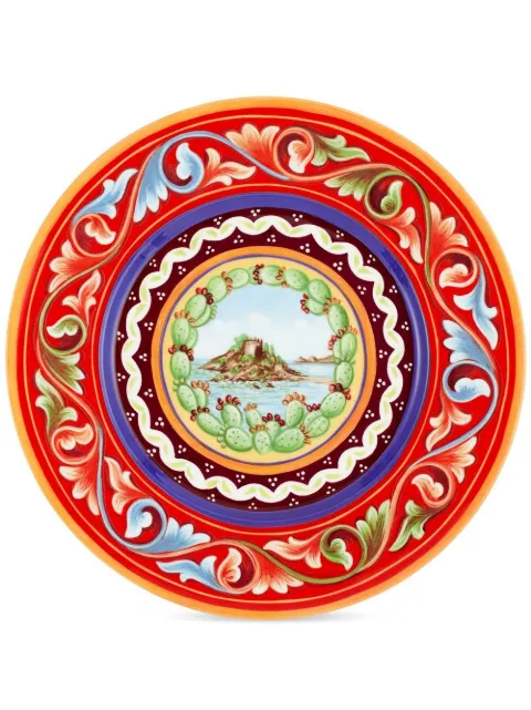 Dolce & Gabbana 2 piece fine porcelain dinner plate set Red TC0S04TCA04