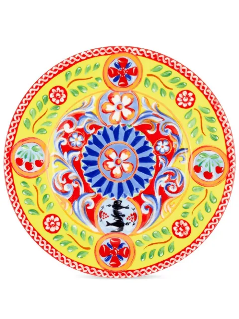 Dolce & Gabbana 2 piece fine porcelain dinner plate set Yellow TC0S04TCA06