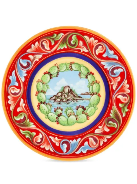 Dolce & Gabbana 2 piece fine porcelain dessert plate set Red TC0S03TCA04