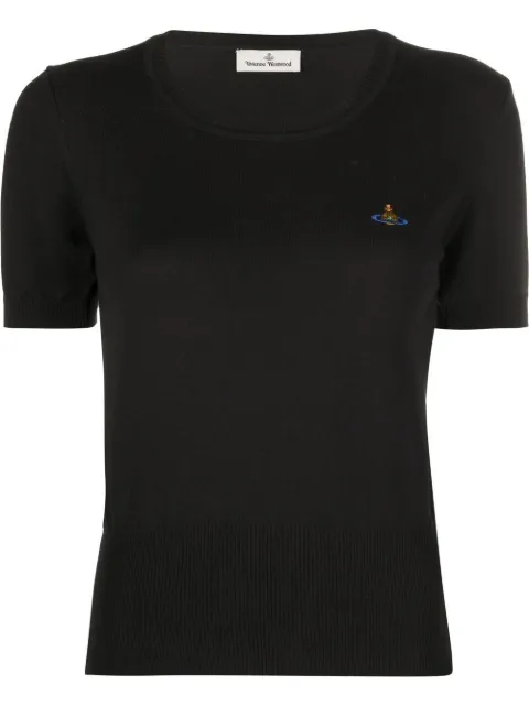Vivienne Westwood Bea Orb-embroidered knitted top Black 18030017Y000E
