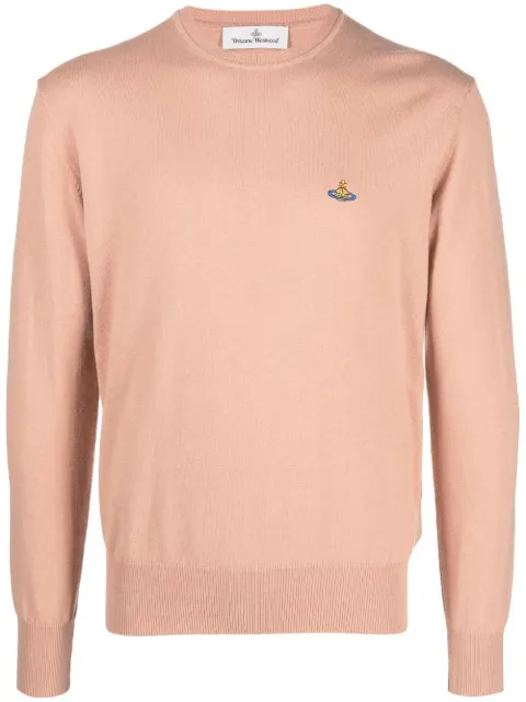 Vivienne Westwood Orb-embroidered crew-neck jumper Neutrals 2701000CY000E