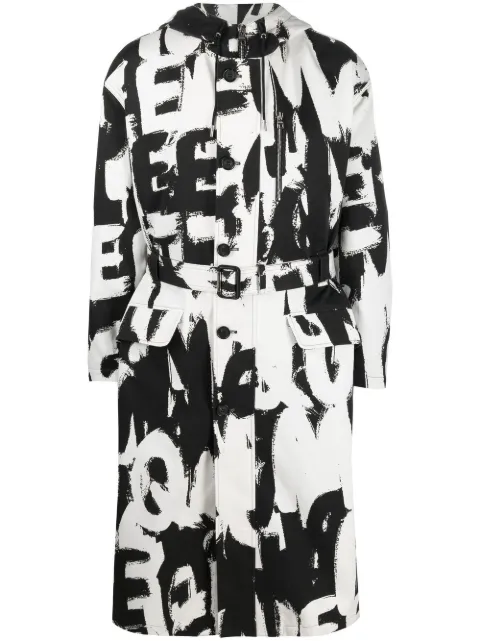 Alexander McQueen all-over logo print parka Black 694351QTS62