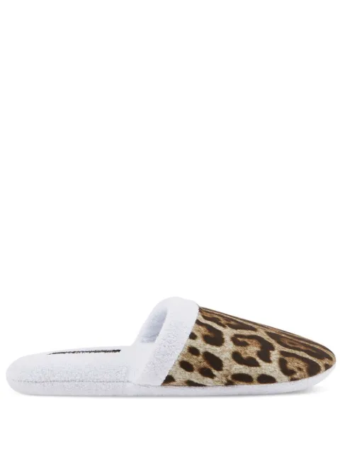 Dolce & Gabbana leopard-print terry slippers White TCF001TCAGWUL037