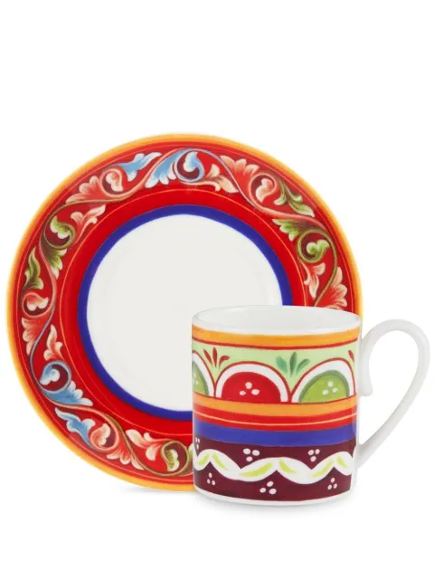 Dolce & Gabbana geometric-pattern porcelain espresso-set Red TC0S01TCA04