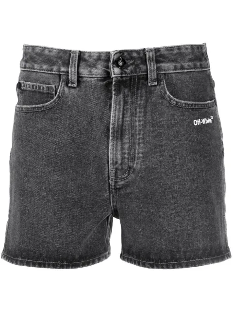 Off-White Diag-stripe denim shorts Grey OWYC007F22DEN0010701
