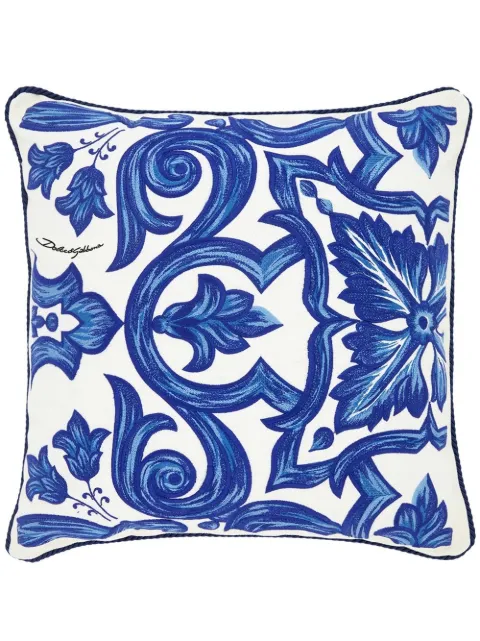 Dolce & Gabbana floral-embroidered medium cushion Blue TCE015TCABS