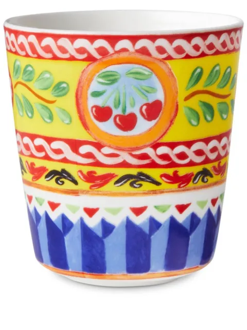 Dolce & Gabbana patterned-floral-print fine-porcelain glasses Yellow TCB022TCA06