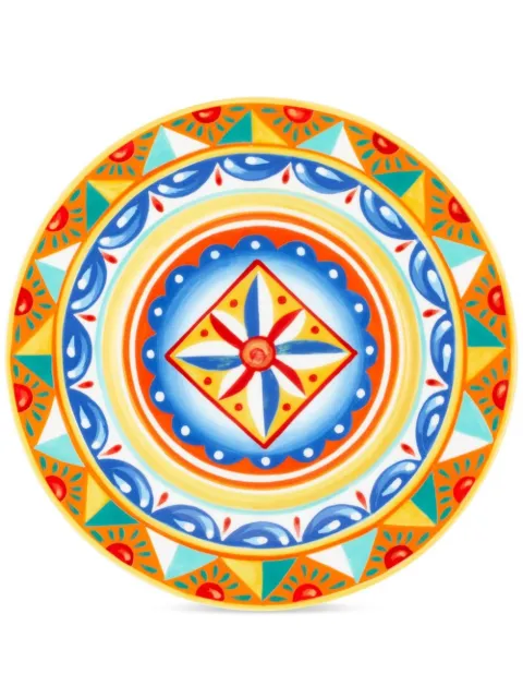 Dolce & Gabbana 2 piece fine porcelain dinner plate set Orange TC0S04TCA01