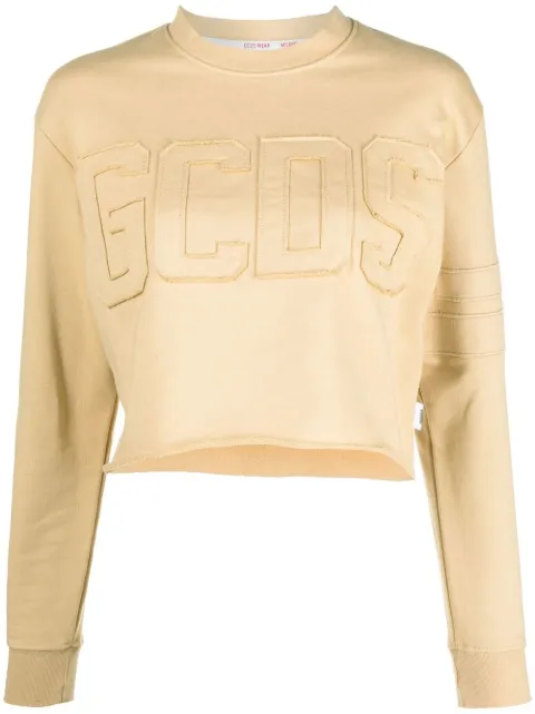 GCDS logo print cropped sweatshirt Neutrals CC94W110611
