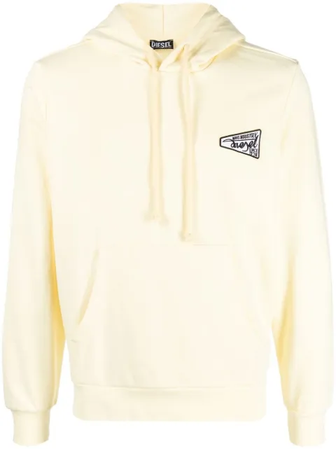 Diesel embroidered logo drawstring hoodie Yellow A086930HAYT