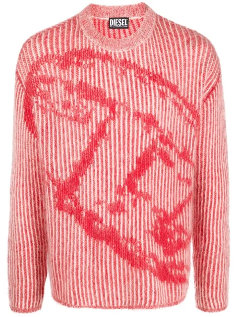 Diesel abstract-knit ribbed jumper Red A094810NHAI