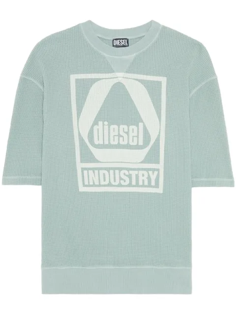 Diesel logo-print knitted T-shirt Green A090250BKAA