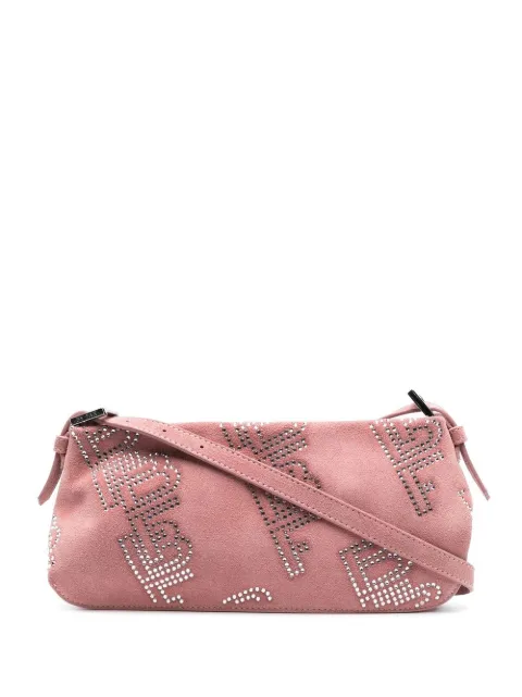 BY FAR Rachel logo-stud shoulder bag Pink 22PFDULSSLMSNCMED