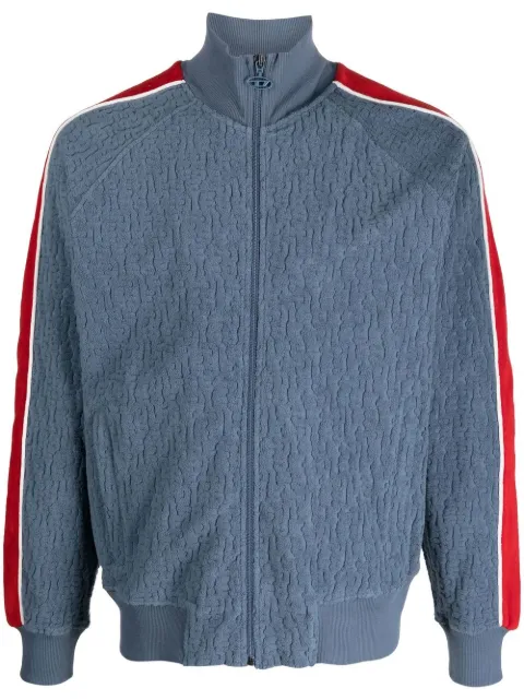 Diesel stripe-sleeve zip-up sweatshirt Blue A090180EJAF