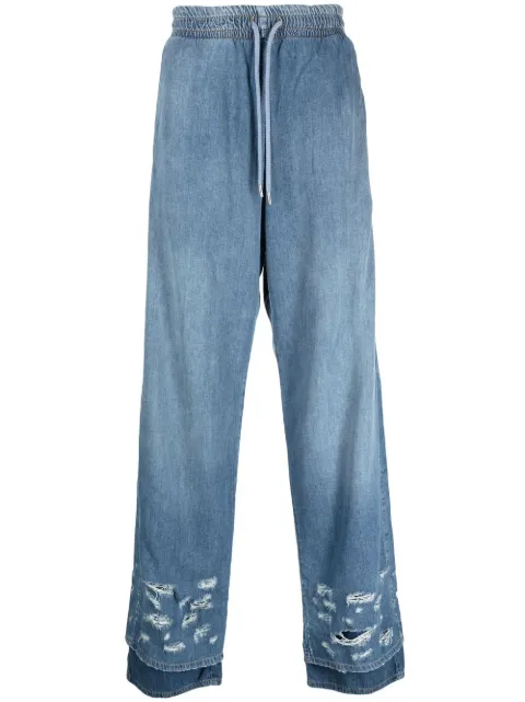 Diesel distressed-effect wide-leg jeans Blue A096930EMAF
