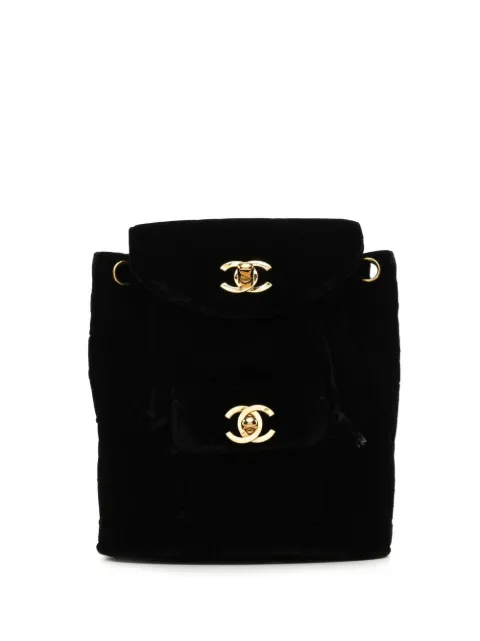 CHANEL Pre-Owned 1995 Duma diamond-quilted backpack Black 3093296