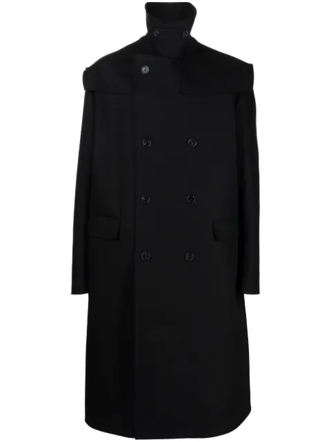 Raf Simons oversize double-breasted coat Black 222M62810080