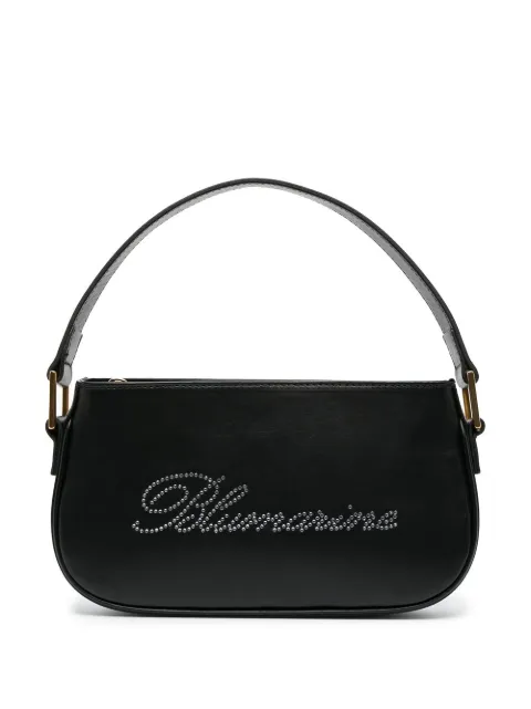 Blumarine rhinestone-logo leather bag Black 2W124S