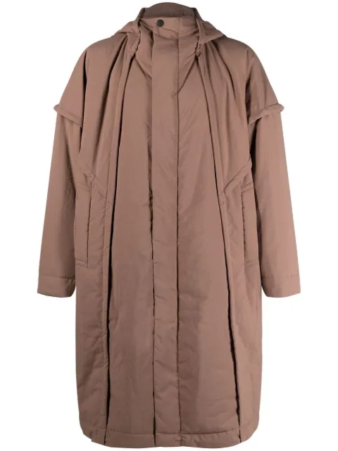Homme Plissé Issey Miyake Frame hooded padded coat Brown HP28FA320