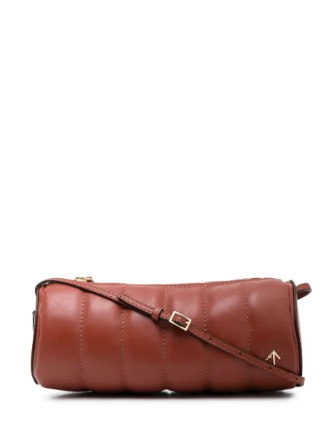 Manu Atelier Padded Cylinder ribbed shoulder bag Red 2022392