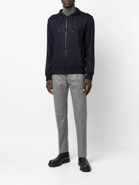 Moorer jersey-knit hoodie Blue MOUMA100109TEPA697