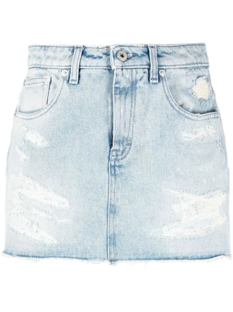 Heron Preston distressed denim skirt Blue HWYF010F22DEN0024000