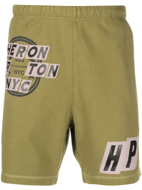 Heron Preston logo-patch track shorts Green HMCI011F22JER0035501
