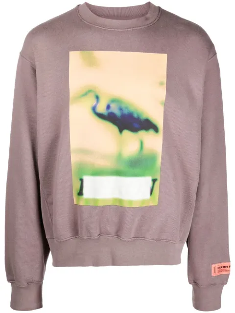 Heron Preston Censored print crew neck sweatshirt Grey HMBA020F22JER0030919