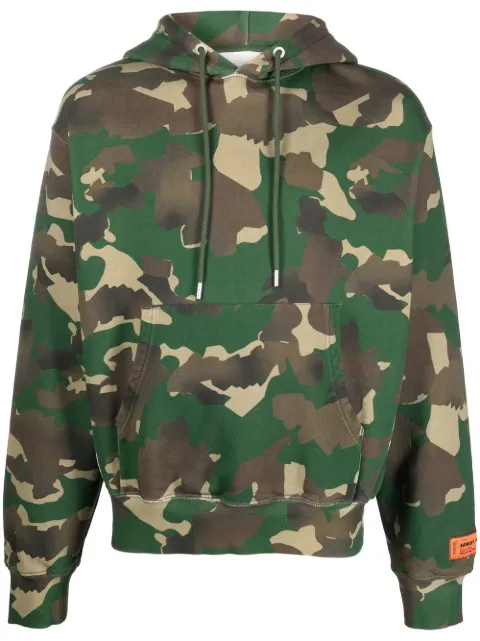 Heron Preston camouflage-pattern cotton hoodie Green HMBB024F22JER0095900