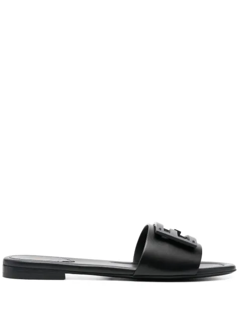 FENDI Baguette leather slides Black 8R8136AE7T