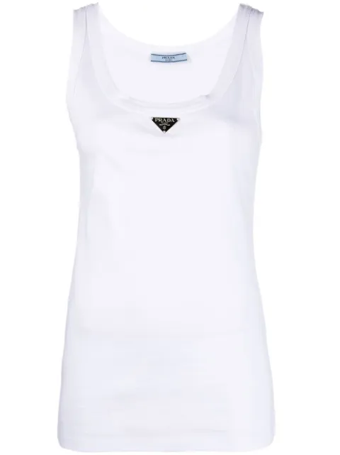 Prada ribbed knit jersey tank top White 39546XS22210Z0